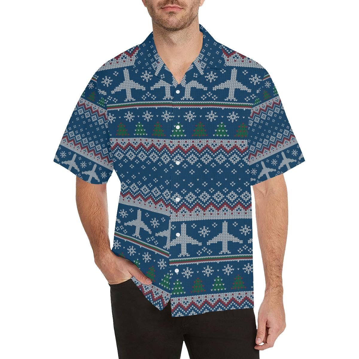 Airplane Sweater Printed Pattern Men’S All Over Print Hawaiian Shirt