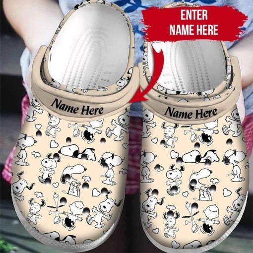 Snoopy Gifts Personalized Name Clog Shoes EmprintsTOP