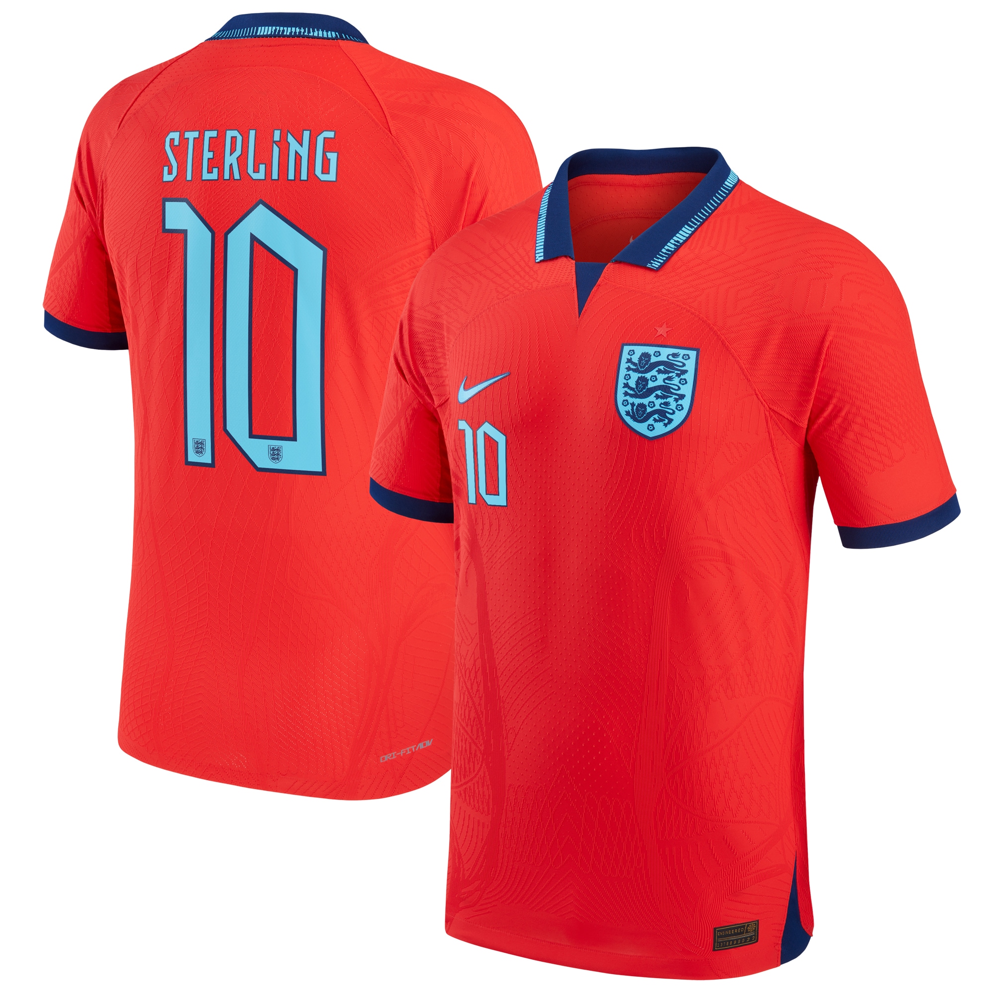 Raheem Sterling England National Team 2022/23 Authentic Away Jersey – Red