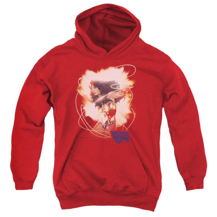 Wonder Woman 75th Burst Youth Hoodie (Ages 8-12)