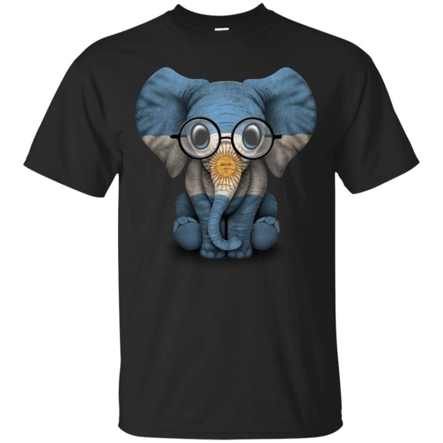 ARGENTINA – Baby Elephant with Glasses and Argentine Flag T Shirt & Hoodie