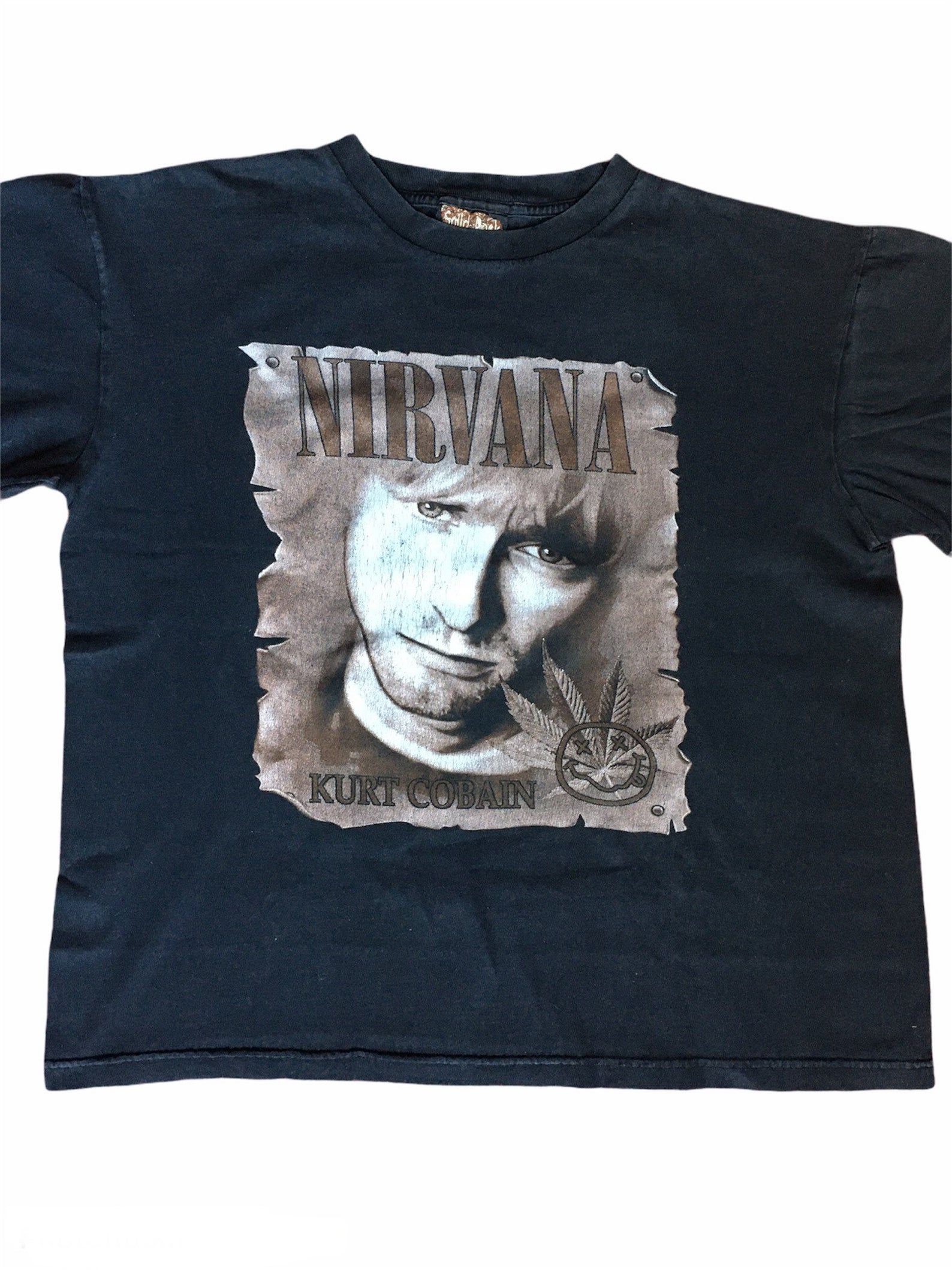 Vintage Late 1990S Nirvana Kurt Cobain Shirt Leaf