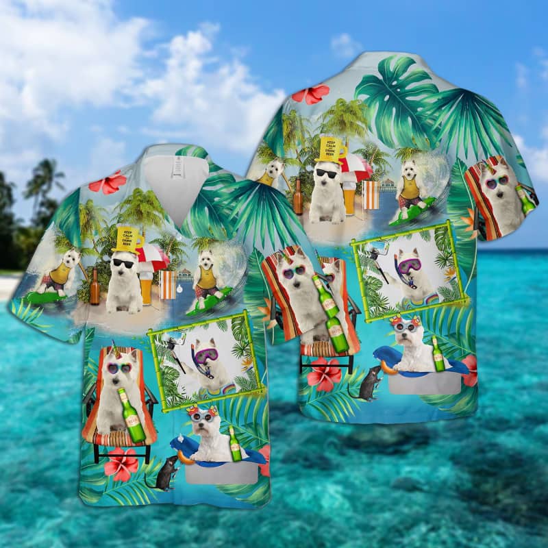 West Highland White Terrier – Surfing Hawaiian Shirt