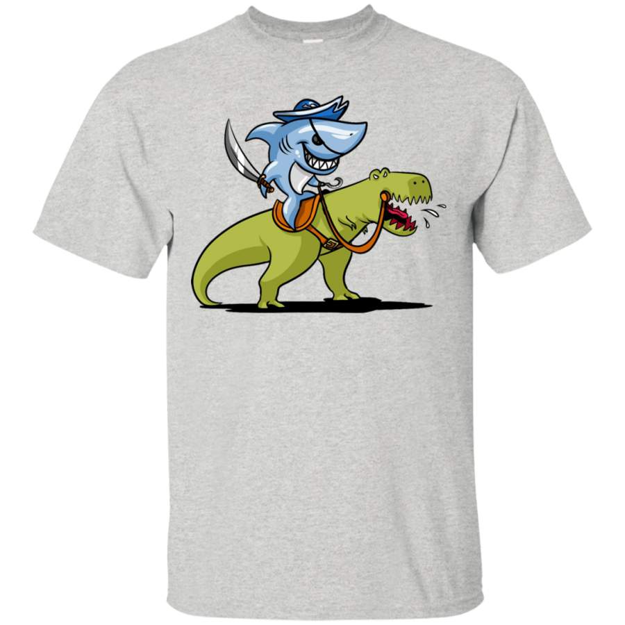 Shark Riding A T rex Dinosa Shark tshirt