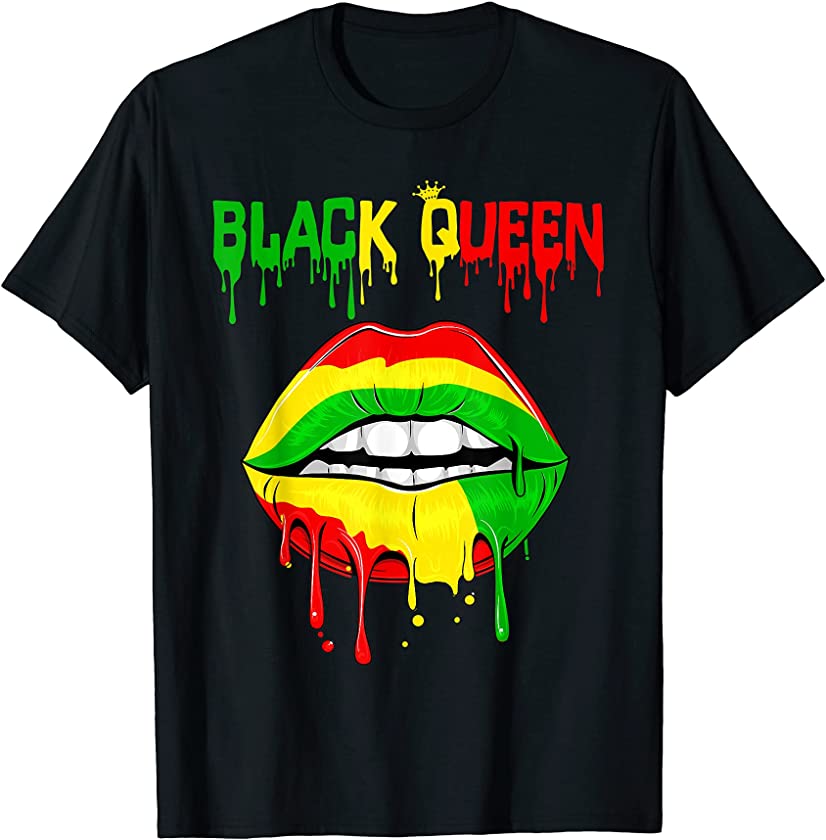 Black Queen Independence Day Juneteenth Free-ish Since 1865 T-Shirt