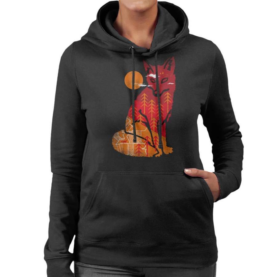 Wild Fox Forest Women’s Hooded Sweatshirt