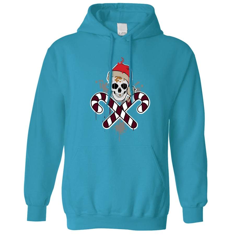 Spooky Christmas Hoodie Skull And Cross Candy Canes Hooded Jumper