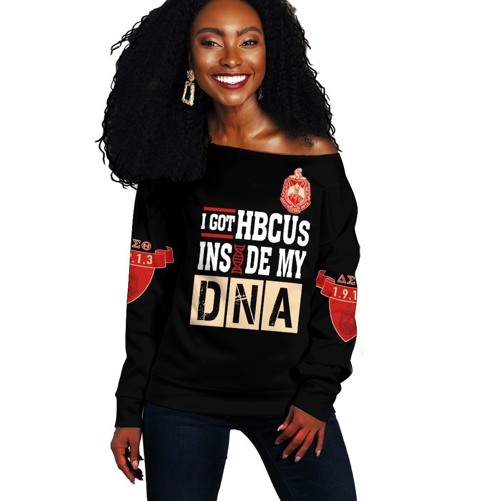 Sorority Sweatshirt – Delta Sigma Theta Hbcu Dna Off Shoulder