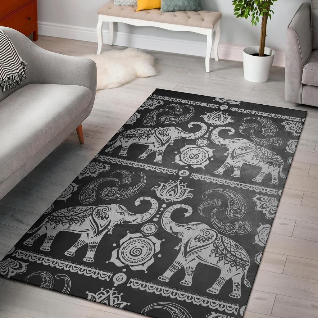 Good Fortune Elephant Area Rug Carpets, Living Room Rugs, Floor Decor