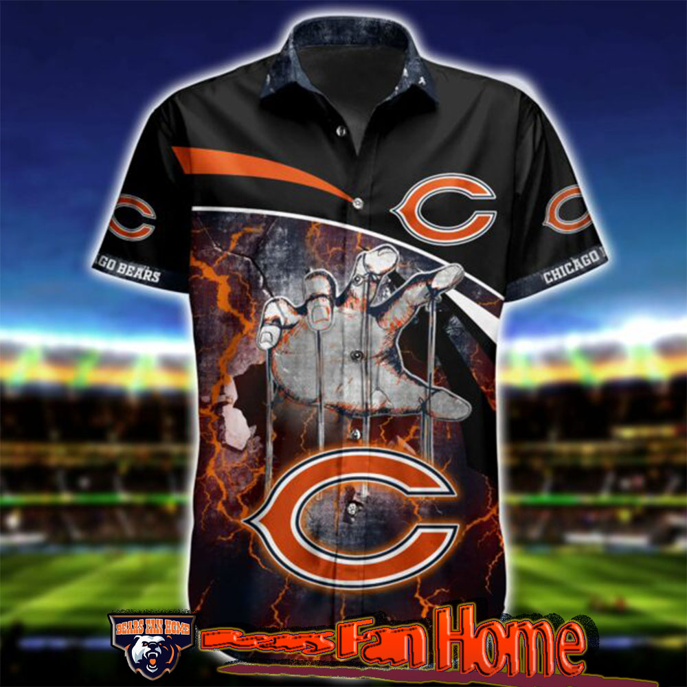 Chicago Bears Hawaiian Shirt Hand Graphics Gift For Fan