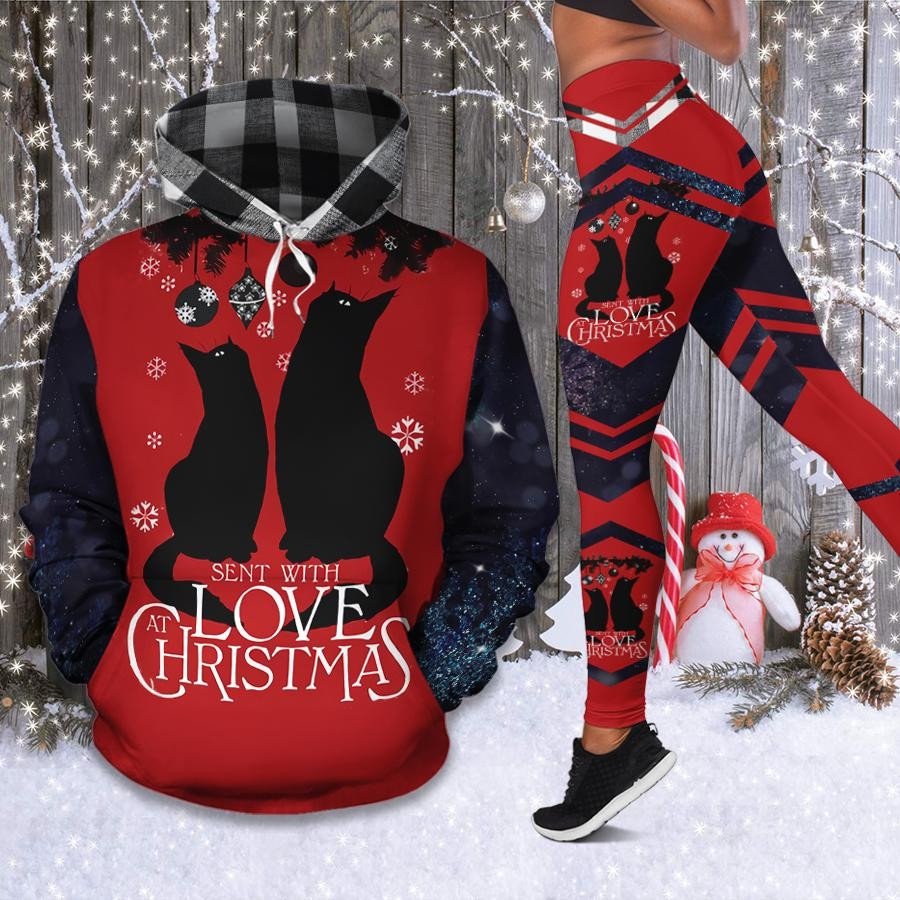 Cats Love Christmas 3D Hoodie Legging Set Combo