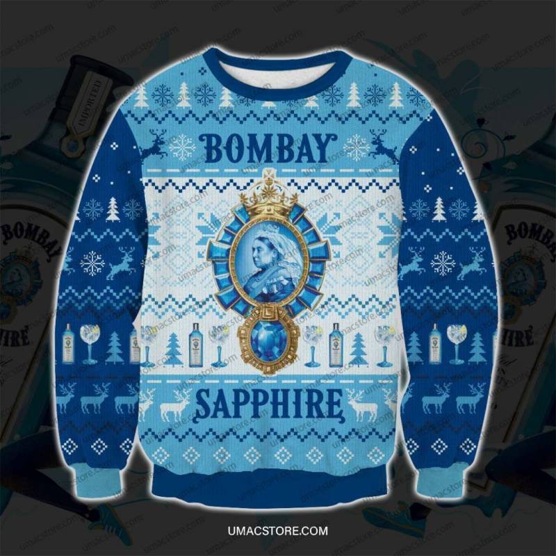 Bombay Sapphire 3D Print Ugly Christmas Sweatshirt