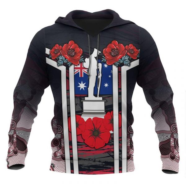 Ruddycheeks Hoodies β Anzac Day Hoodies β Poppy Flowers Dot Painting