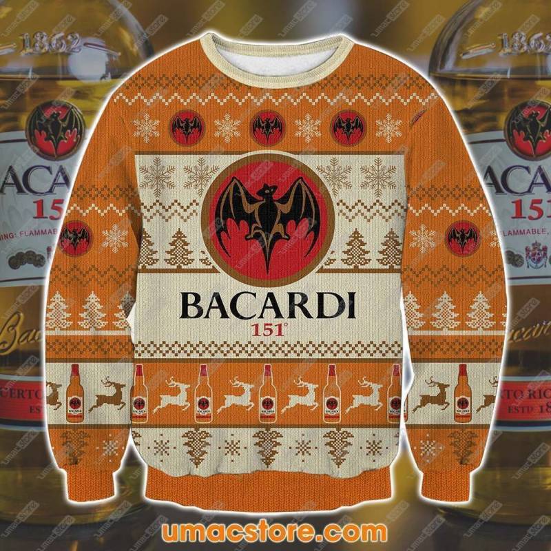 Bacardi 151 3D Print Ugly Christmas Sweatshirt