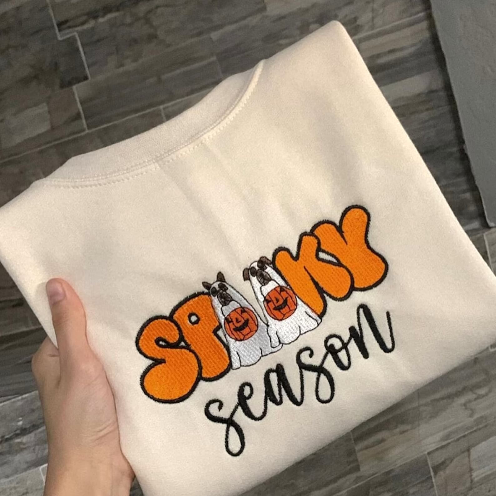 Halloween Embroidered Halloween Sweatshirt 2D Crewneck Sweatshirt All Over Print Sweatshirt For Women Sweatshirt For Men Sws3378