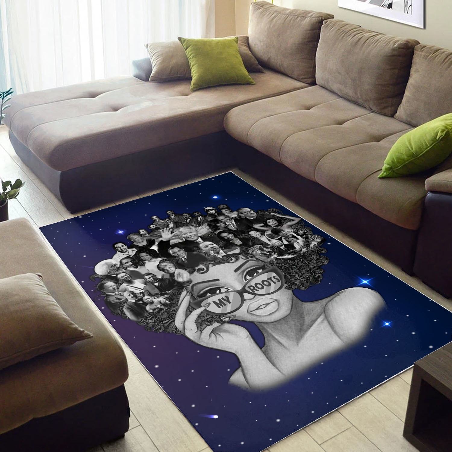 WonderBlackGirl – Galaxy Background My Roots Melanin Women Rug Gifts