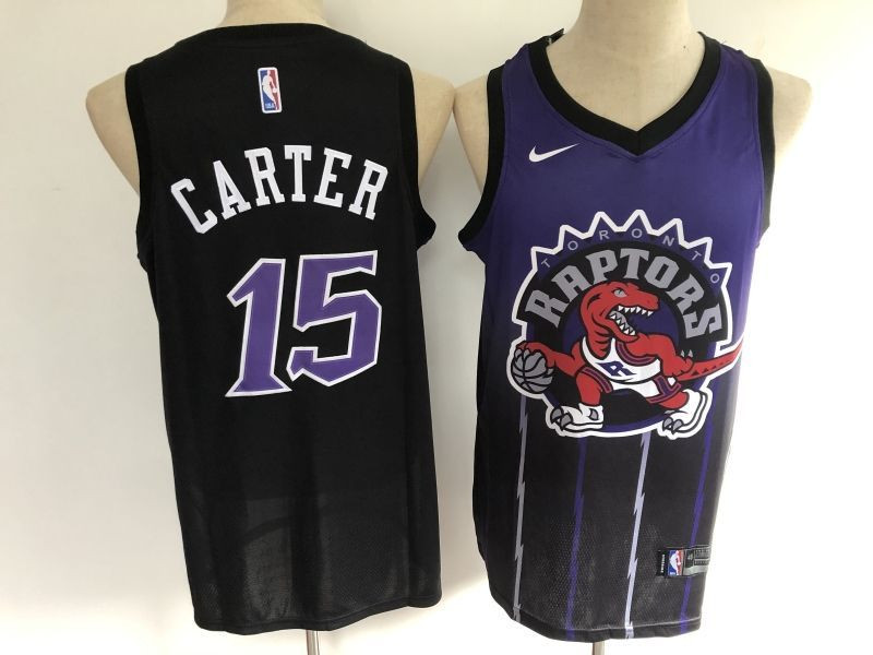 Toronto Raptors Vince Carter #15 NBA Tribute New Arrival Purple Black Jersey