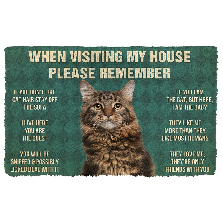 Waybackapparel Please Remember Maine Coon Cat House Rules 3D Doormat