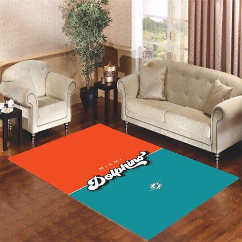 Cool Miami Dolphins Living Room Carpet Rugs