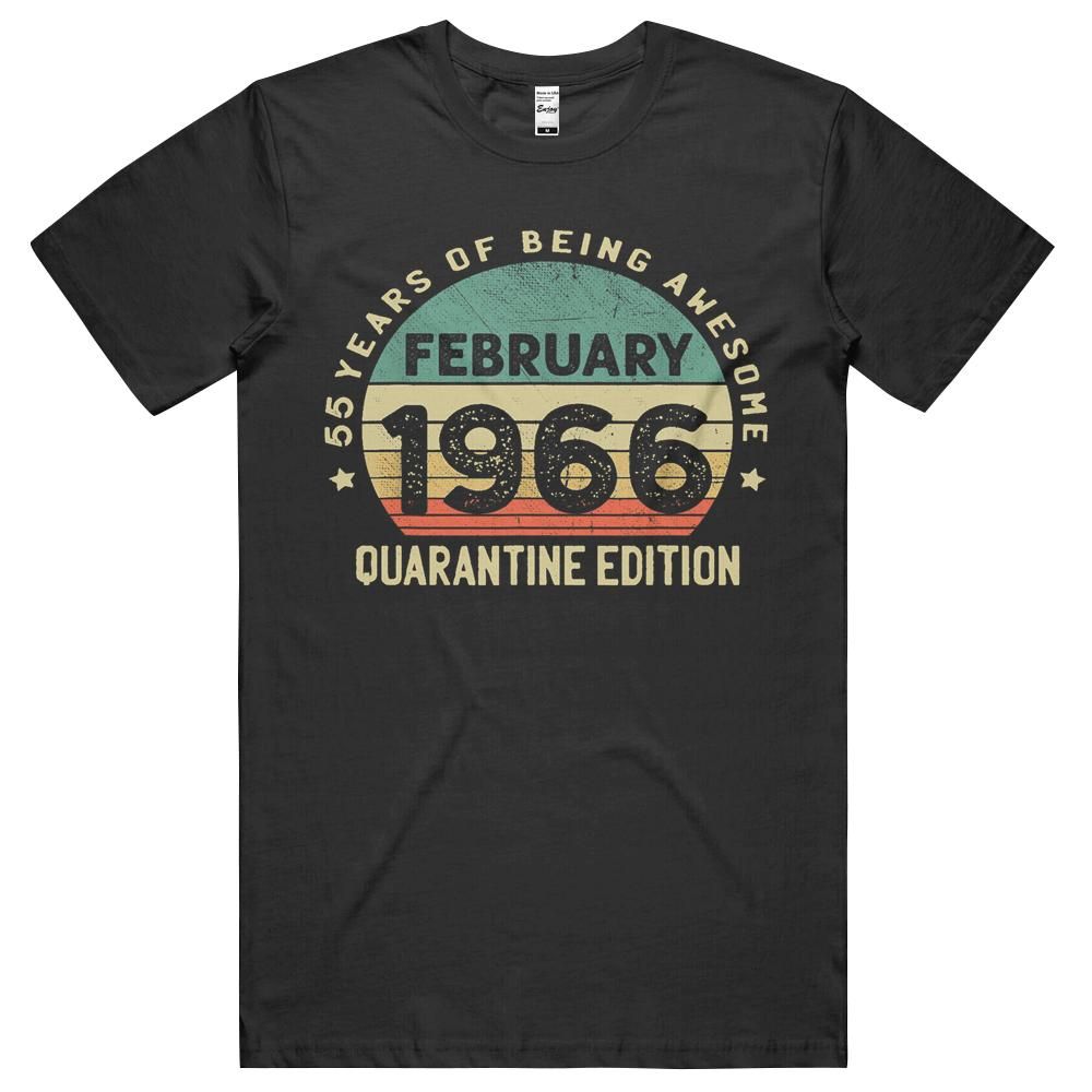 55 Years Old 55th Birthday Quarantine Vintage February 1966 Unisex Shirt