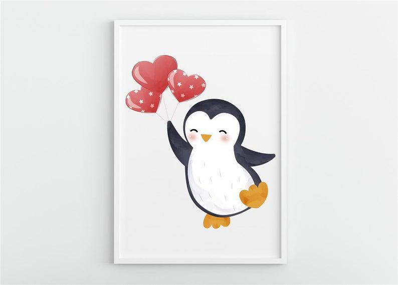 Penguin Print, Penguin Nursery Decor, Penguin Baby Decor, Penguin Poster