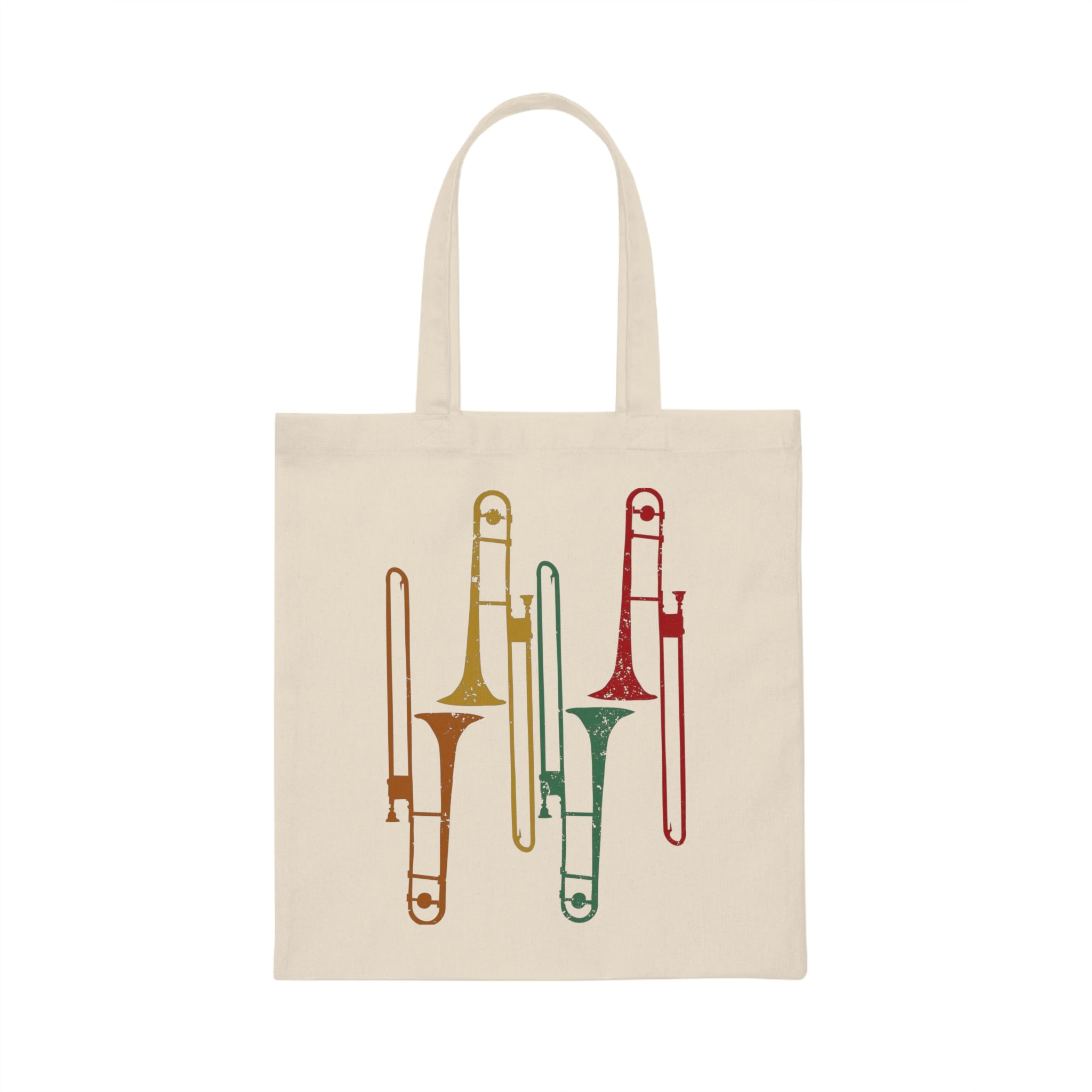 Retro Trombonist Jazz Music Horn Trumpets Canvas Tote Bag