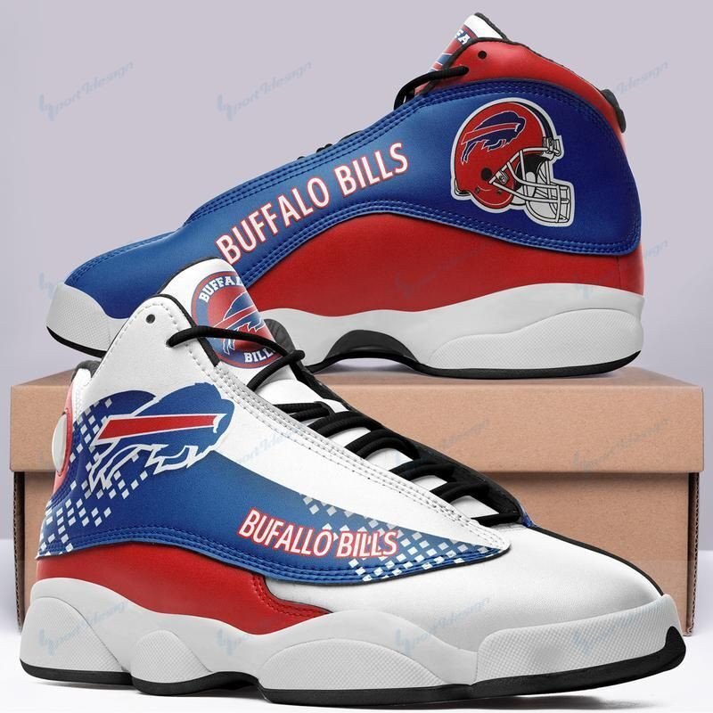 Air Jordan 13 Printing Shoes Sneaker Team Logo Buffalo Bills Red Blue Themed