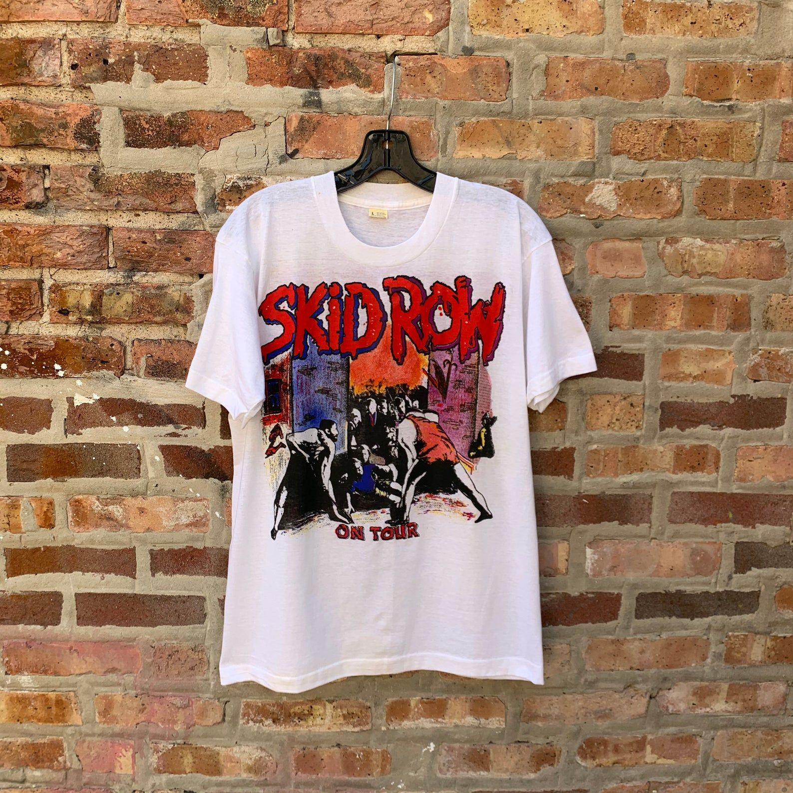 Vintage 80S S Row On Tour T-Shirt Screen Stars Single Stitch Parking Lot Bootleg Concert Tee Warrant Poison Metal Metallica