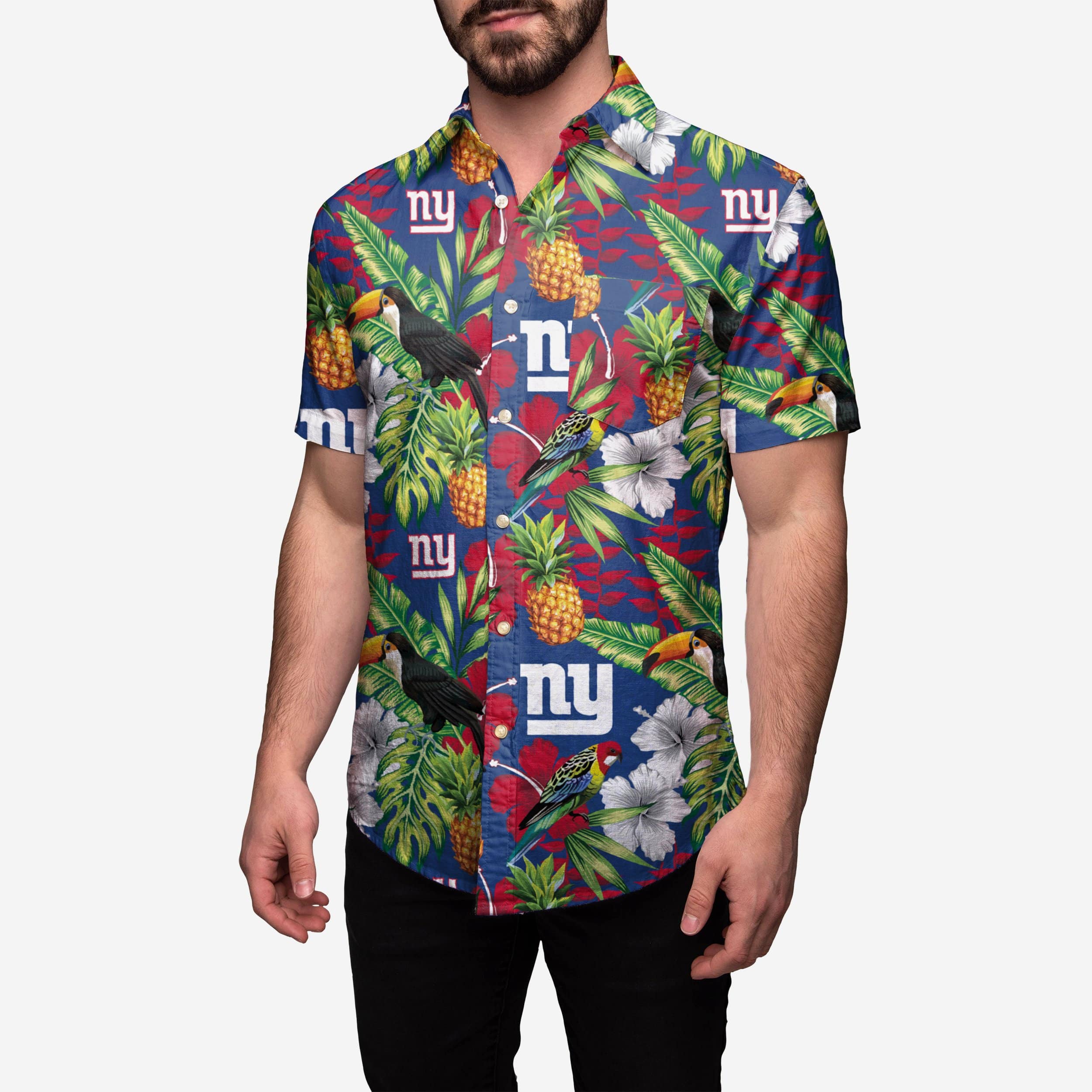 New York Giants Floral Button Up Shirt