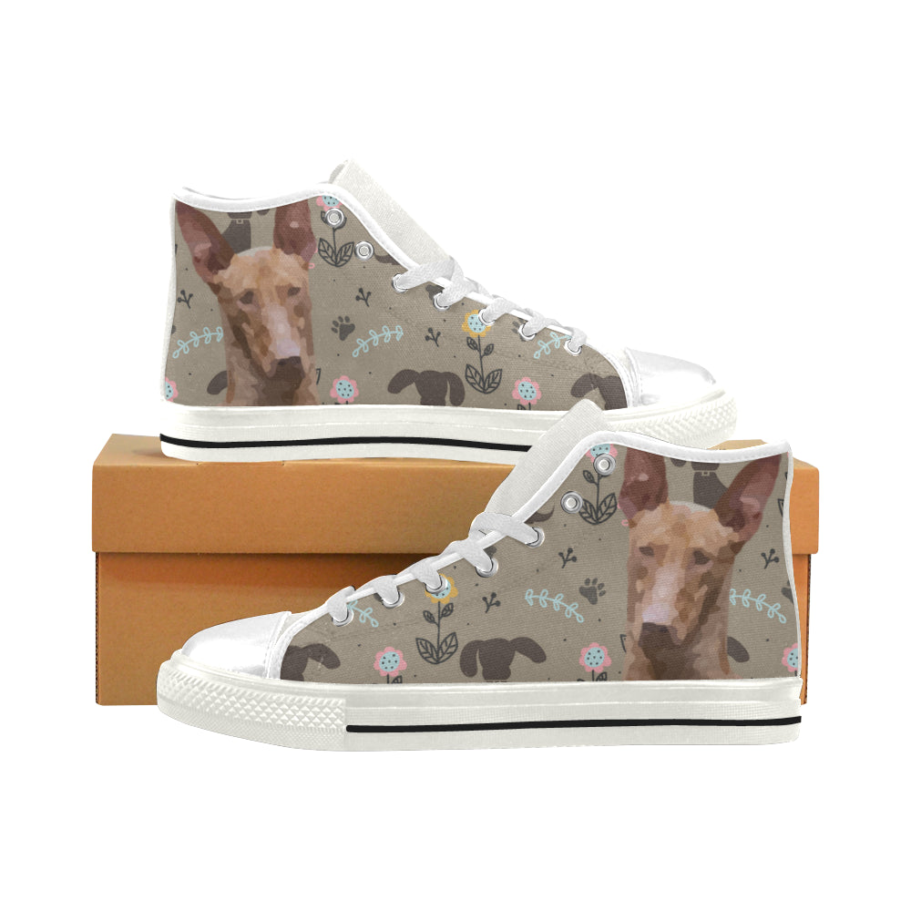 Podenco Canario Dog White Men’s Classic High Top Canvas Shoes