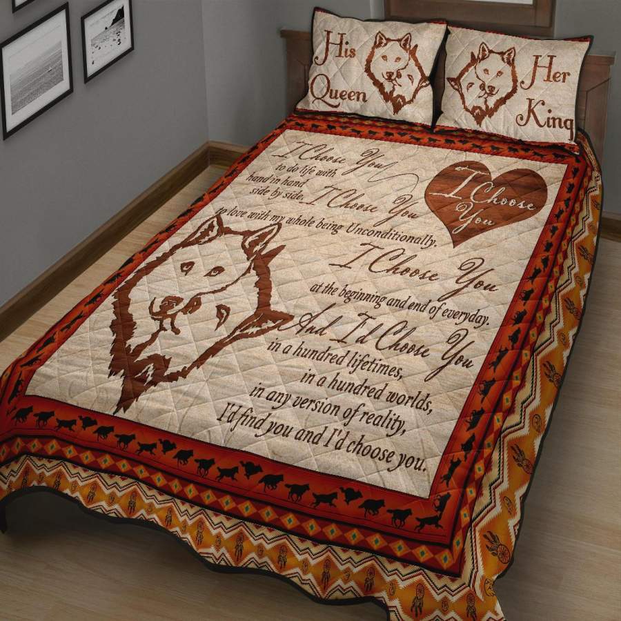 Wolf- I Choose You Couple – Quilt Comforter Set