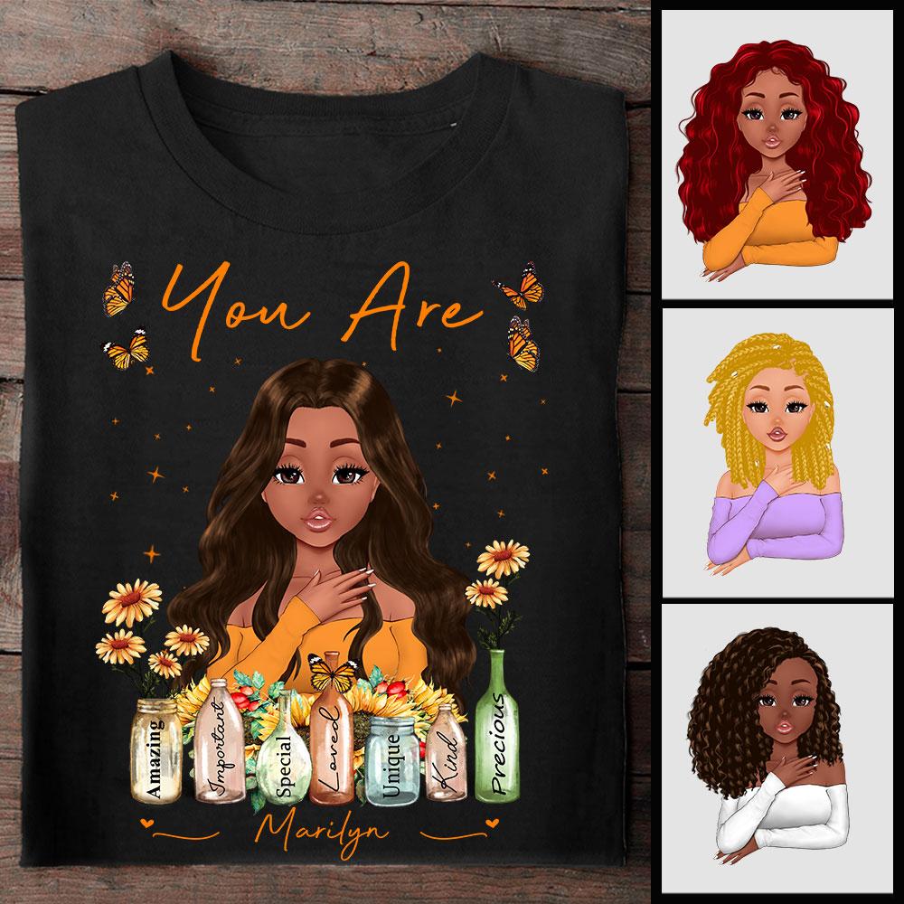 Personalized You Are Amazing Black Queen Shirts For Black Woman Custom Name And Body Shirt