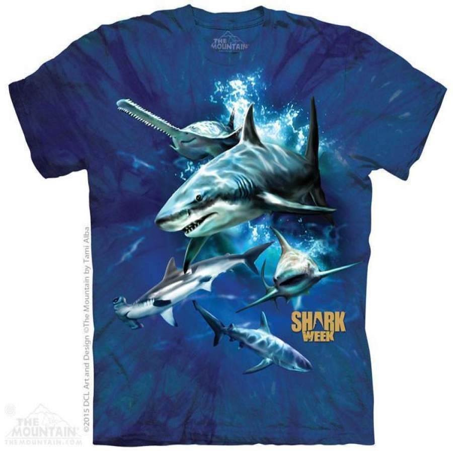 Shark Week Collage Adult T-Shirt