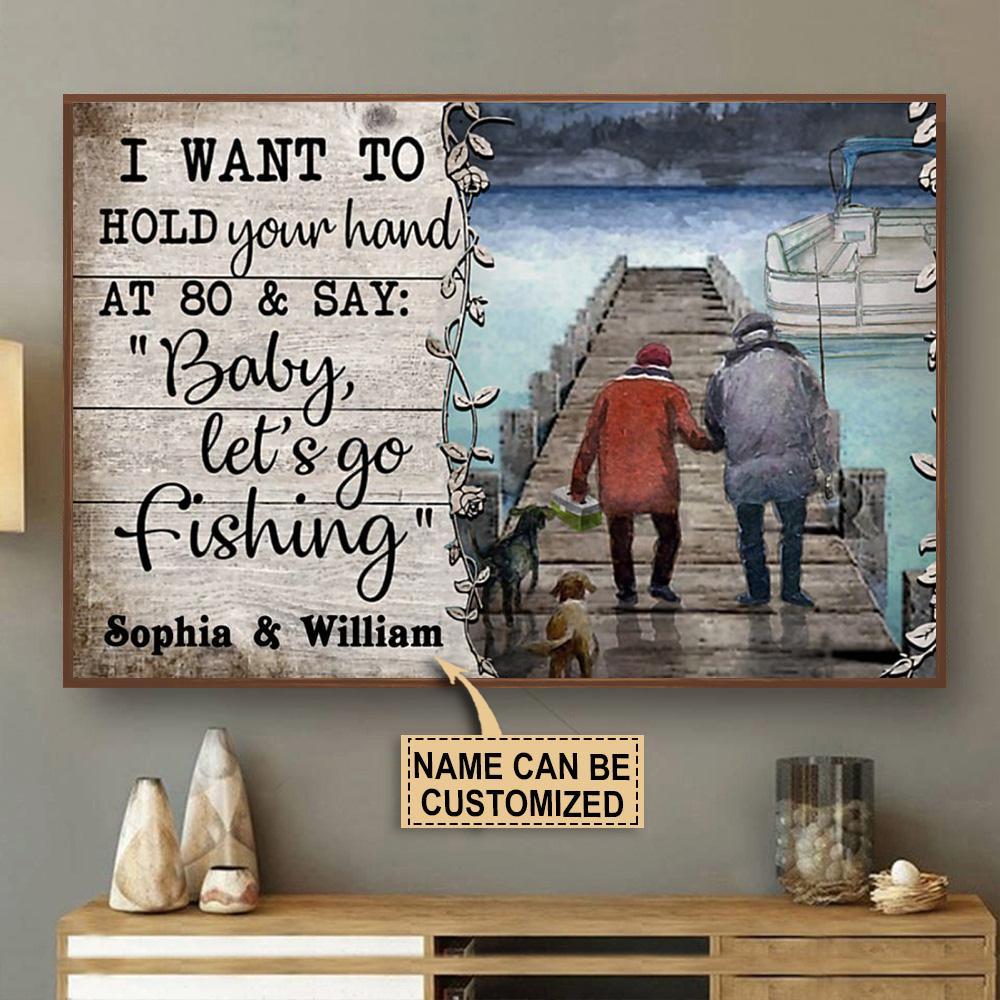 Aeticon Gifts Personalized Fishing Pontoon I Want To Hold Canvas Mom Dad Gift Home Decor