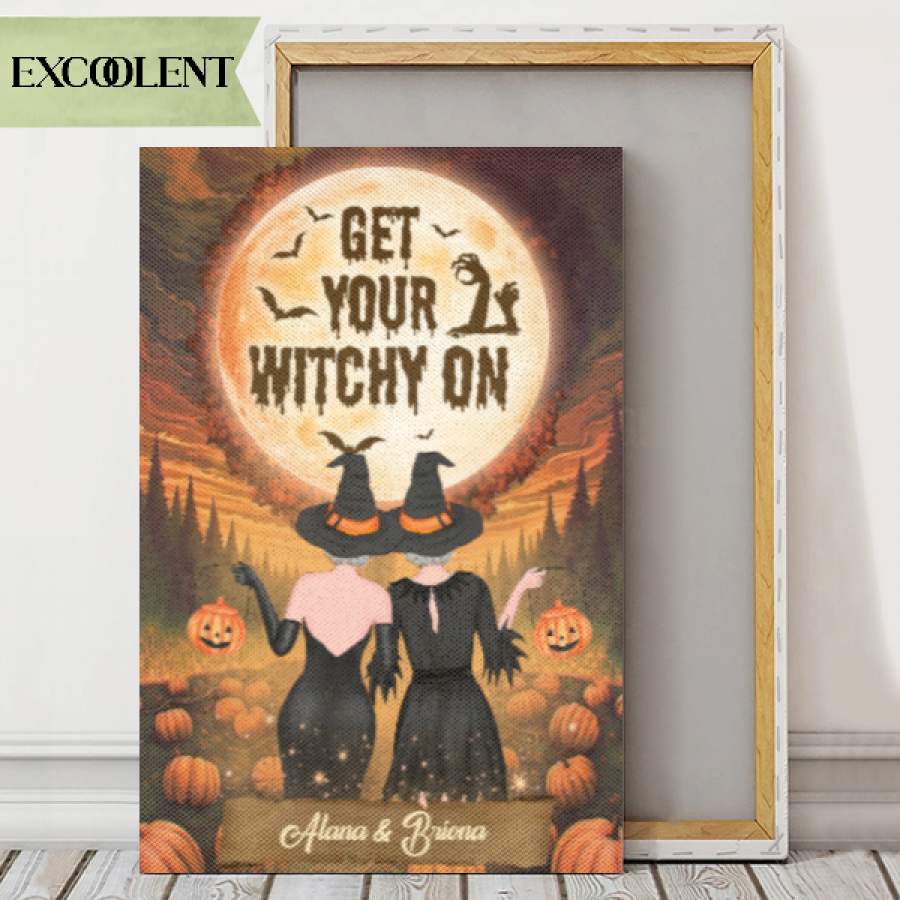 Personalized – Halloween with friends – Get your witchy on Canvas/Canvas with Frame/Poster