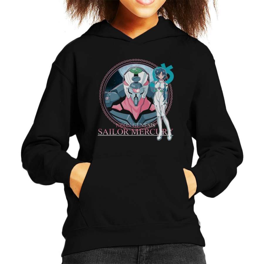 Sailor Mercury Neon Genesis Sailor Moon Kid’s Hooded Sweatshirt