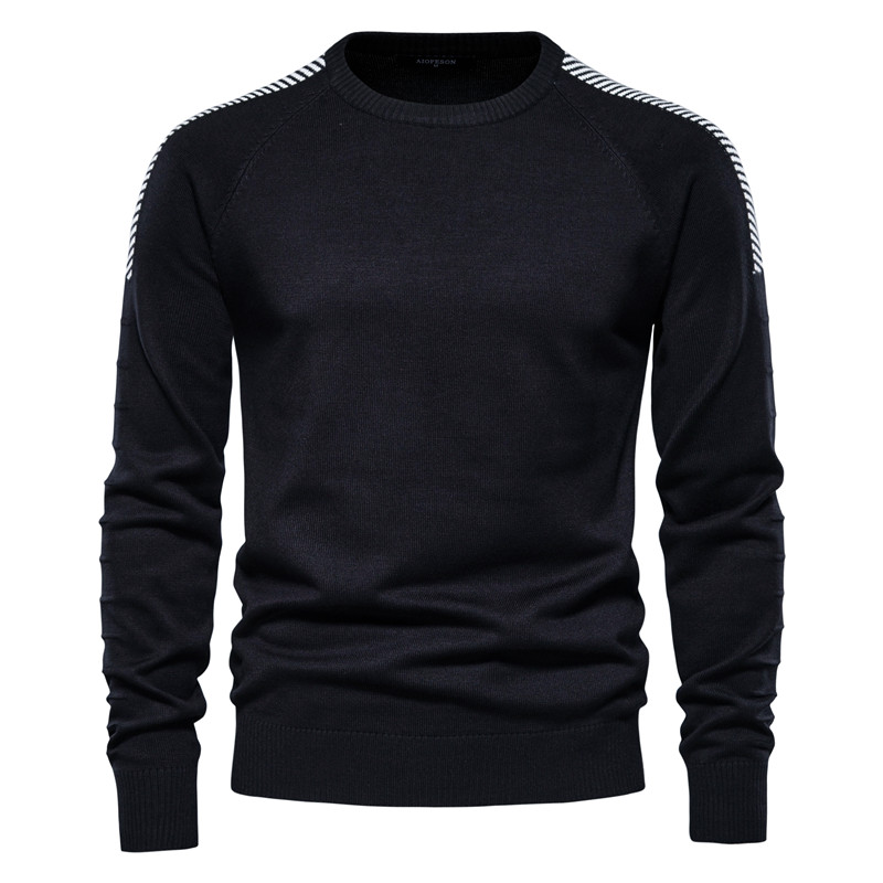 AIOPESON Spliced Drop Sleeve Sweater Men Casual O-neck Slim Fit Pullovers Men’s Sweaters New Winter Warm Knitted Sweater for Men alx