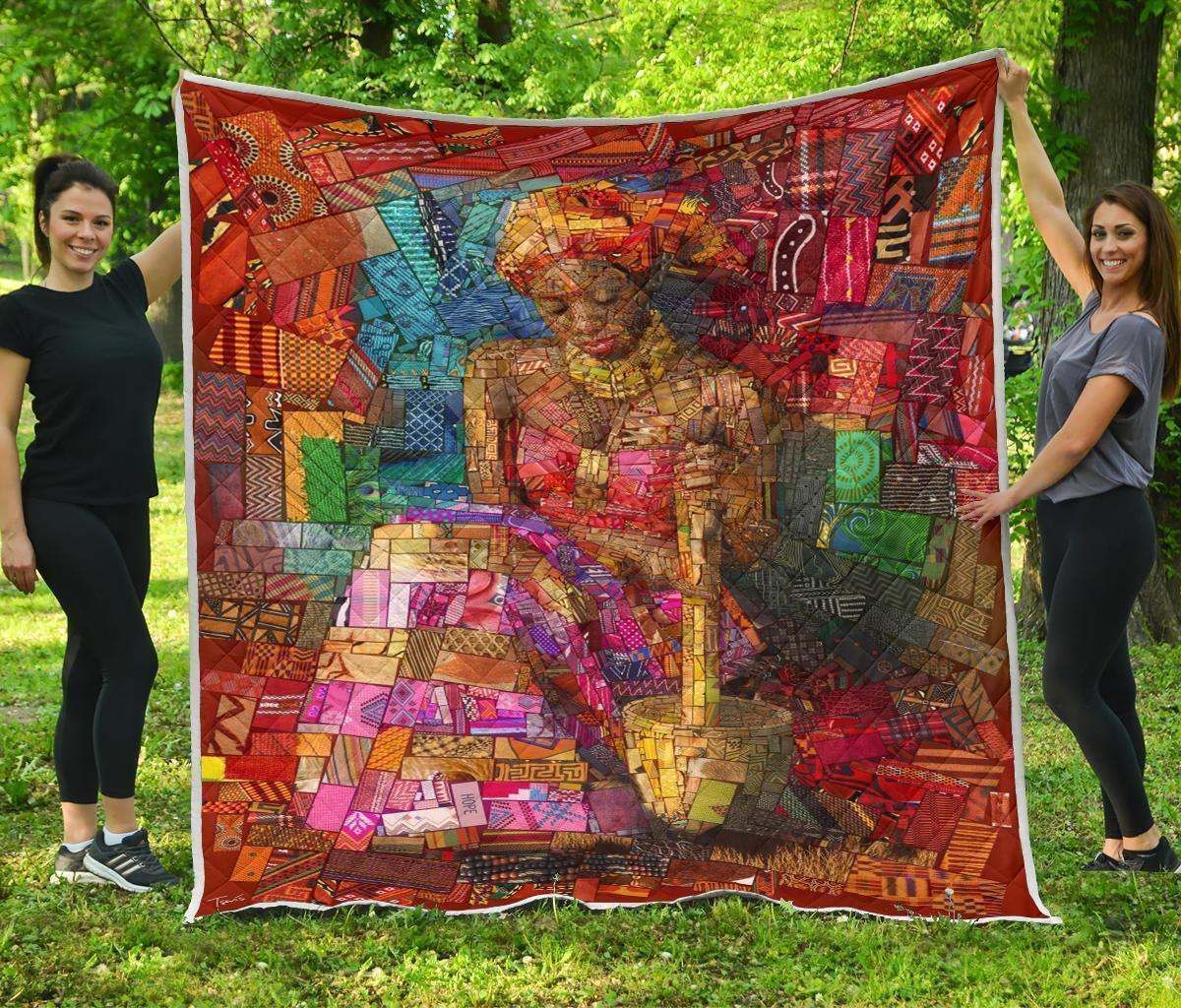 African American Beautiful Girl HUR Quilt