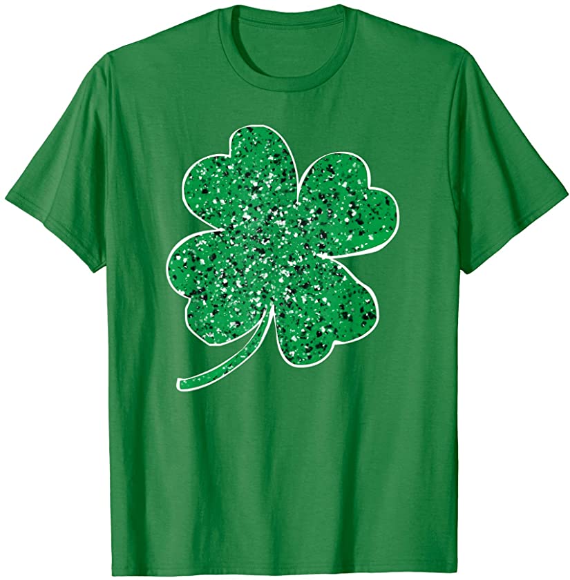 Saint Patrick’s Day Shamrock Leopard Clover Green T-Shirt