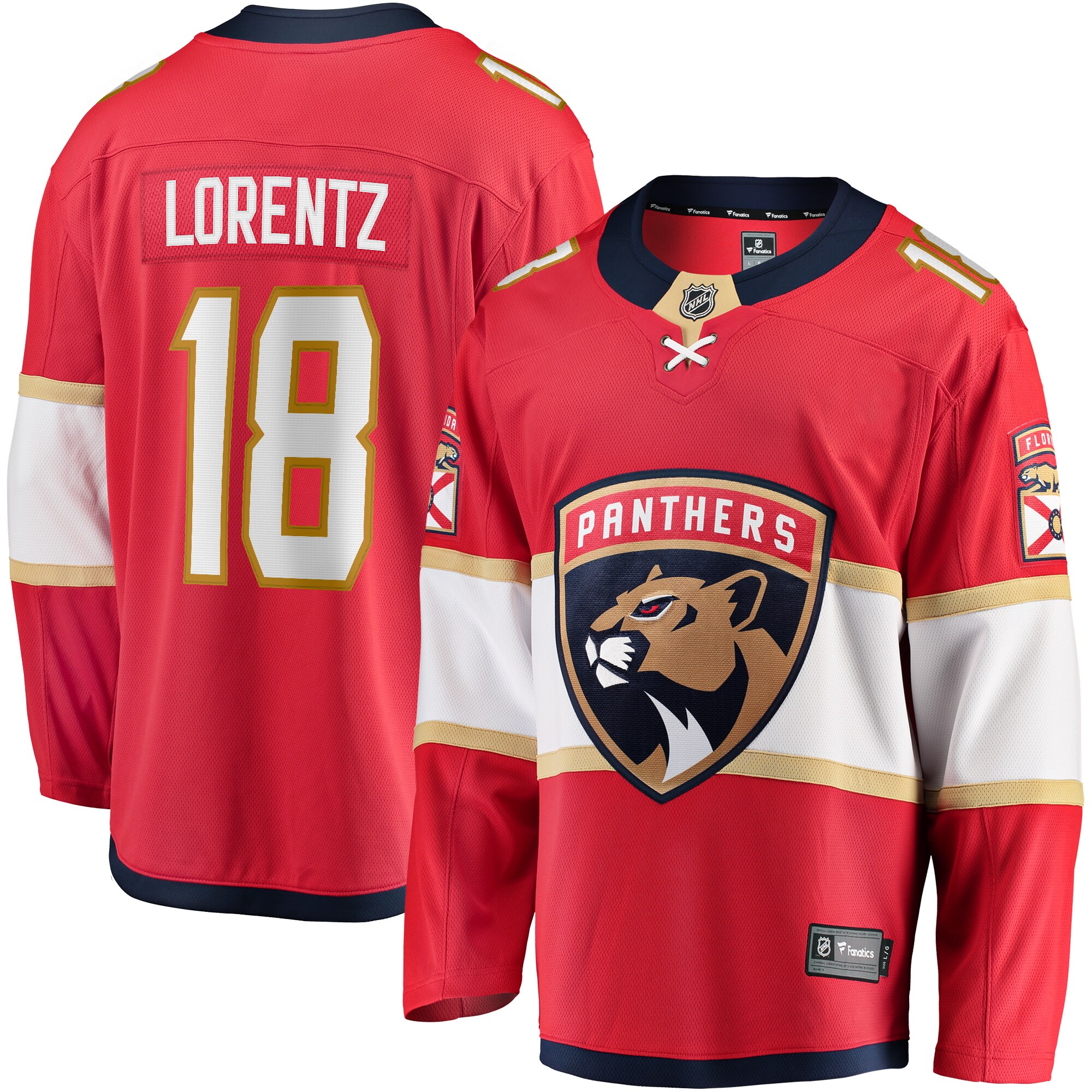 Steven Lorentz Florida Panthers Branded Home Breakaway Jersey – Red