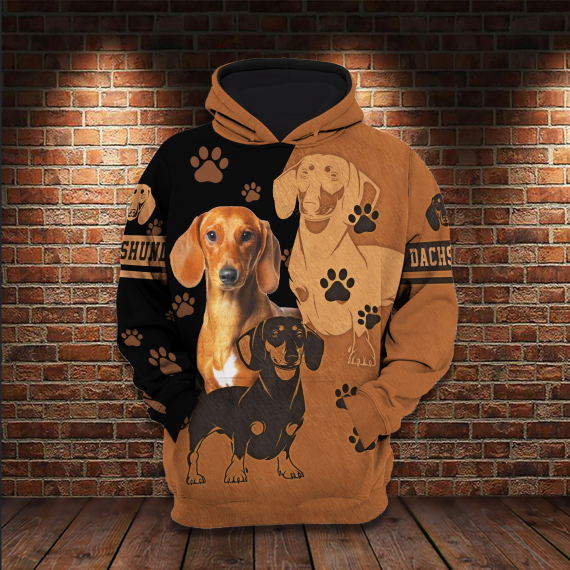 Dachshund Shadows All Over Printed Gift For Dogs Lovers Us Unisex Size Hoodie