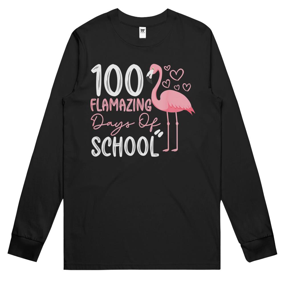 100 Days Of School Shirt Teacher Flamazing Days Of School Long Sleeve T Shirts