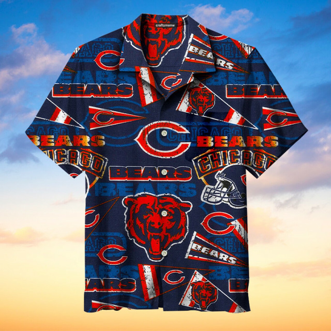 Chicago Bears Hawaiian Shirt Blue Hot New Model