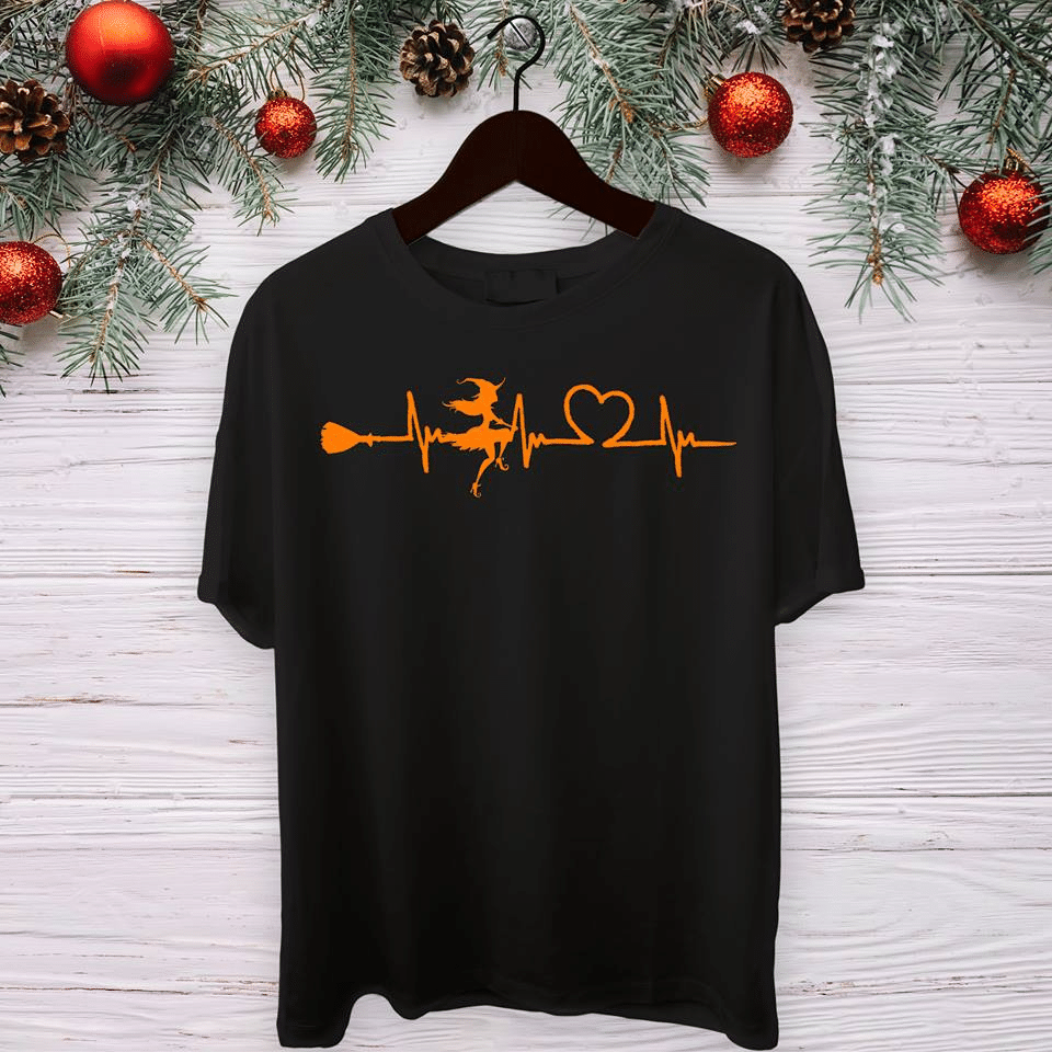 Witch Michigan Heartbeat Halloween T Shirt Hoodie Sweater L98