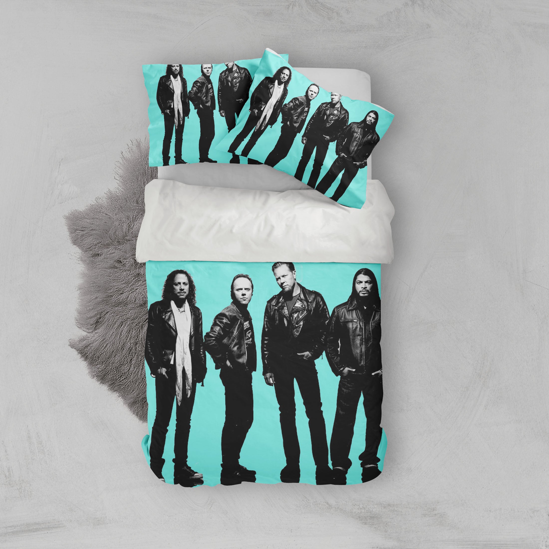 3D Metallica Rock Band Quilt Cover Set Bedding Set Pillowcases 32