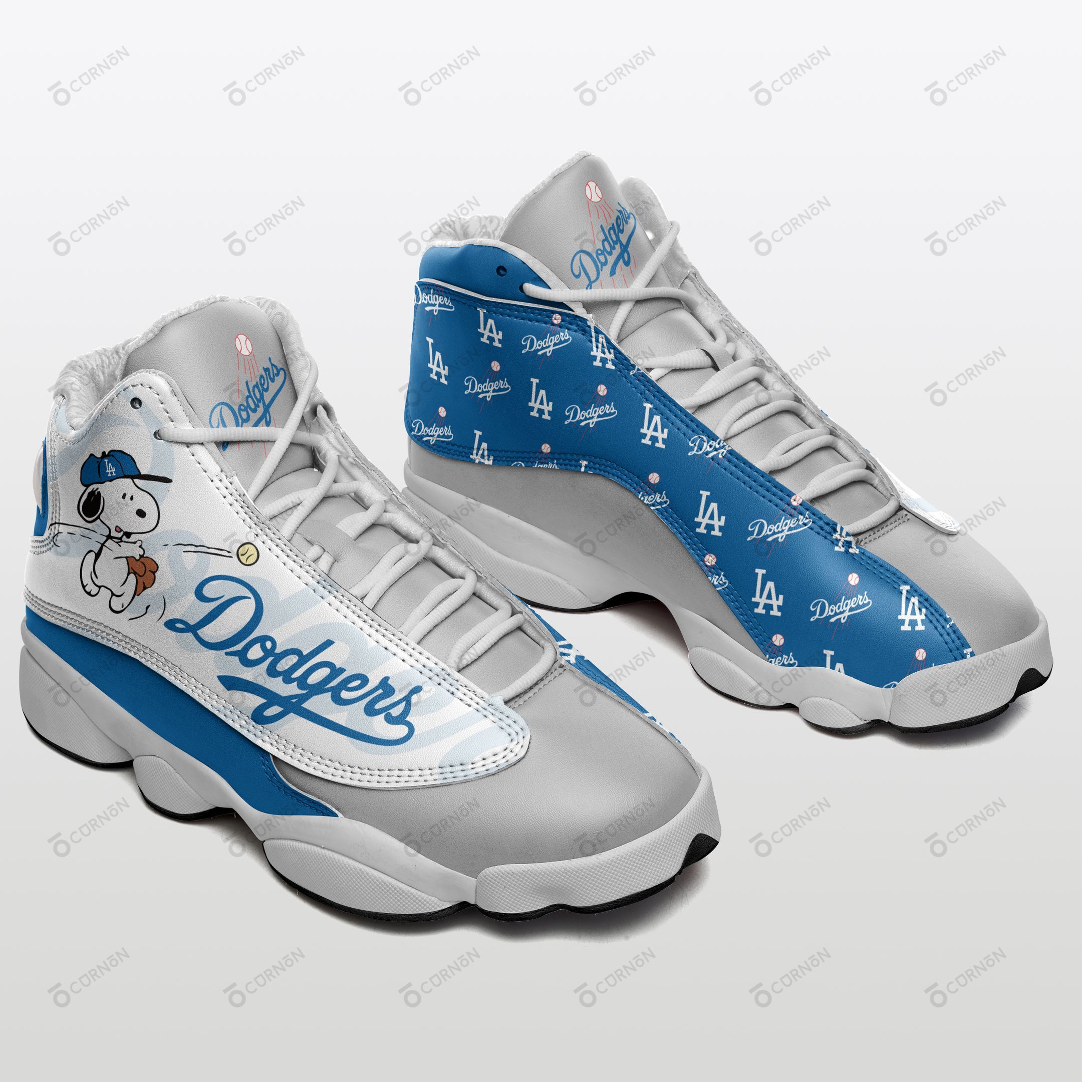 Los Angeles Dodgers and Snoopy Air JD13 Sneakers 643