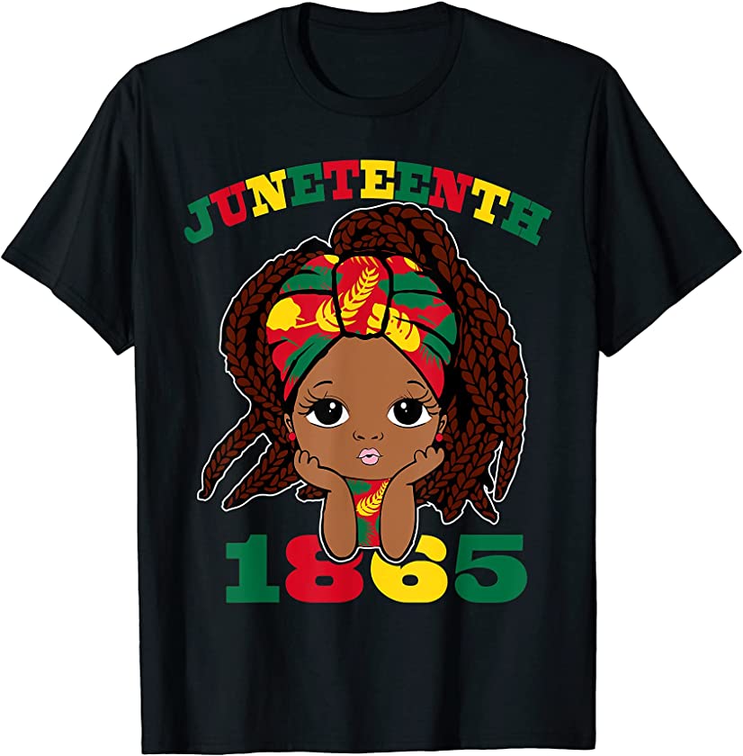 1865 Juneteenth Celebrate Independence Cute Black Girl Kids T-Shirt