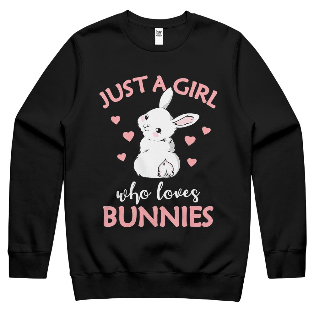 Just A Girl Who Loves Bunnies Rabbit Gift Idea For Women Crewneck Sweatshirt