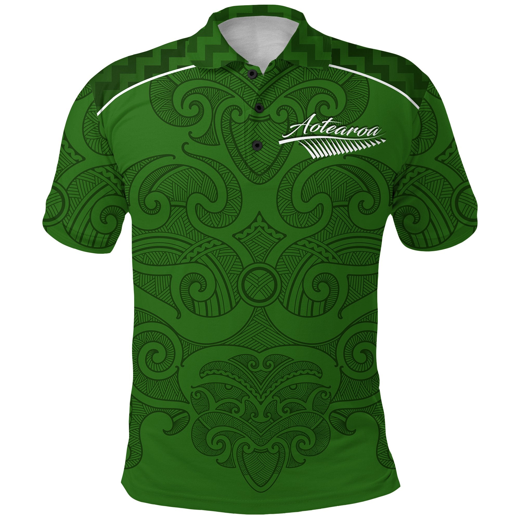 Maori Polo Shirt - Green Aotearoa Tattoo - TattoosCafe