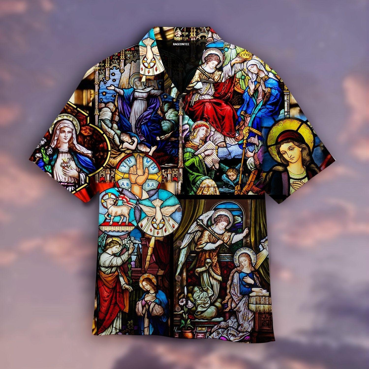 Religious Stained Glass Window Hawaii Shirt For Men Women Ha61680